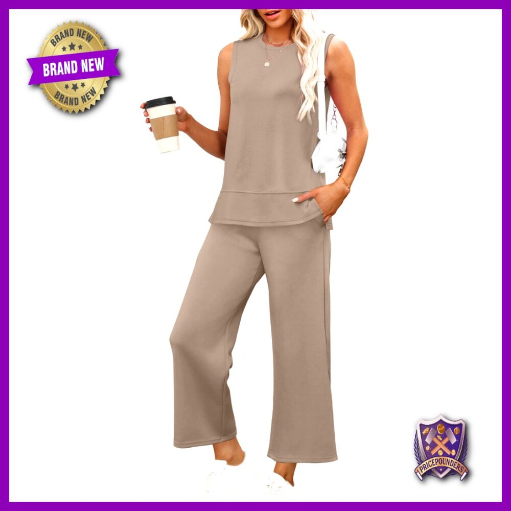 Loose Wide Leg Lounge Set S-3XL Comfy Tracksuit Summer Travel Outfit